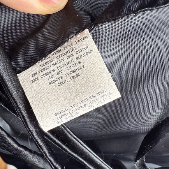 JESSICA MCCLINTOCK GUNNE SAX Puffy Waist 80s Strapless Satin Mini Black Dress  5 - Picture 8 of 14